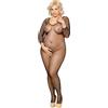 SoftLine Bodystocking Nero a Rete Fine Curvy