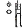RUJIXU Forcella Ammortizzata Fat Bike 26x4.0 Forcella Anteriore ad Aria Mountain Bike Forcella Bici BMX Forcelle Bici elettriche Dritta 1-1/8 MTB Freno Disco Escursione 190mm 2790g