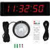 shenruifa Timer per conto alla rovescia, fitness digitale, grande | 1,5 Rosso Indicatore LED 12/24 ore Telecomando Pulsante Start Stop per Allenamento Palestra