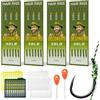 Seconero Set di 30 ami da pesca carpa senza ardiglione, Ami carpfishing | Ami Carpfishing con Filo Girevole Antigroviglio, Terminali Carpfishing con 4 Boiles Bait Stopper, Ago per Esche