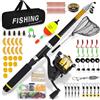 Normodic Canna da pesca telescopica per bambini, 1,8 m, combinata con mulinello da spinning come kit di avviamento con borsa e accessori