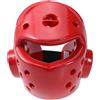 UKCOCO Casco Taekwondo EVA Rosso Taglia Xl per Sparring Karate | Protezione Frontale Assorbimento Urti, Visione Aperta e Orecchie Ventilate, Cinturino Elastico Sotto Mento