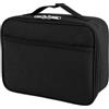 XMIRAKLIX Borsa frigo piccola 26 x 19 x 10 cm mini borsa termica nera per il viaggio | Esterno in poliestere, interno in PEVA, doppia zip, manico e tasca a rete per pasti e piccoli oggetti durante gli spostamenti