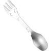 Generic Cucchiaio da campeggio per pasti all'aperto, grande | Cucchiaio forchetta in acciaio inox con design continuo, per viaggi e picnic