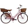 CICLI DANTE - Bicicletta donna da città per passeggio Olanda 26, classica stile retrò ad una velocità, con particolati miele e cestino anteriore e posteriore in vimini