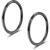 Lantine 20g 18g 16g Piercing Naso Incernierati 316L Acciaio Chirurgico Anello Septum Anello Per Piercing al Setto Trago Conch Orecchino a Cerchio Cartilagine Daith Orecchini Donna Uomo Nero 6-16mm