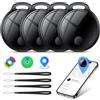 coioc Smart Tags 4 Pezzi per Android e iOS,Bluetooth Tracker per Chiavi,Valigie,Portafoglio,Zaino e Borsa,Tracker Tag 120 dB,Rete di Ricerca Globale,Condivisione Familiare,IP67,Senza Abbonamento-Nero