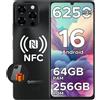 DOOGEE Smartphone DOOGEE Note58 Pro, Android 16, display 6,75" 90Hz, batteria 6250mAh, 64GB di RAM + 256GB di memoria interna, 4G, 16MP, NFC, sensore di impronte digitali, senza contratto