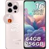 DOOGEE Smartphone DOOGEE Note58 Pro, Android 16, display 6,75" 90Hz, batteria 6250mAh, 64GB di RAM + 256GB di memoria interna, 4G, 16MP, NFC, sensore di impronte digitali, senza contratto