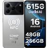 DOOGEE Smartphone DOOGEE Note56 Plus, Android 16, display 6,56" 90Hz, batteria 6150mAh, 48GB+256GB, 4G, 50MP, NFC, riconoscimento delle impronte digitali, riconoscimento facciale, senza contratto