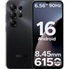 DOOGEE Smartphone DOOGEE Note56 X Lite, Android 16, 4G, display 6,56" 90Hz, batteria 6150mAh, 12+32GB di memoria, fotocamera 8MP, jack audio da 3,5mm, riconoscimento facciale, dual-SIM, senza contratto