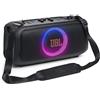 JBL PartyBox On-the-Go Essential Speaker Portatile Wireless per Feste, con Luci Integrate e Bassi Profondi, Protezione Splashproof IPX4, Microfono Wireless, Tracolla per Trasporto, Nero