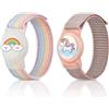 RUKAN 2 Pezzi Braccialetti Impermeabili per Bambini - Adatti per AirTag con Localizzatore, Anti-smarrimento e Anti-graffio - Braccialetti in Nylon per Bambini Piccoli