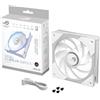 ASUS ROG EURUX GR120 FAN ARGB REVERSE WHT, Ventola da 120mm, 1 Pezzo | Pale Invertite, Dimensioni 120x122x30mm, Connettori Daisy-Chain, 36 LED ARGB Indirizzabili, 32 dB di Rumore Massimo, Bianca