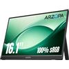 ARZOPA Monitor Portatile 16,1 IPS 100% sRGB Schermo FHD 1080P HDR10 Ultra