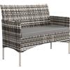 Aosom Divano da giardino - 2 posti, con braccioli, 115 x 63 x 85 cm, grigio chiaro