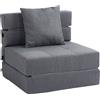 Aosom Divano letto - 1 posti, trasformabile, grigio