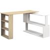 Aosom Scrivania moderna - legno naturale, bianco