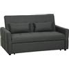 Aosom Divano letto - 2 posti, trasformabile, 160 cm, grigio scuro