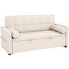 Aosom Divano letto - 2 posti, trasformabile, 80,5x137,5x84cm, beige