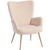 Aosom Poltrona - rivestimento in tessuto bouclé, 71x74x97,5cm, beige