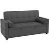 Aosom Divano letto - 2 posti, trasformabile, 80,5x137,5x84cm, grigio