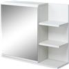 Aosom Pensile con specchio - a parete, in legno, bianco
