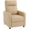 Aosom Poltrona relax - reclinabile, con poggiapiedi, beige