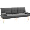 Aosom Divano letto - 3 posti, trasformabile, grigio scuro