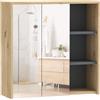 Aosom Pensile con specchio - a parete, 60 x 20 x 60 cm, legno naturale
