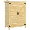 Aosom Armadio da giardino - in legno, 71,5x39x95cm, naturale