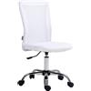 Aosom Poltrona da ufficio - girevole, ergonomico, rivestimento in rete, rotazione 360°, bianco