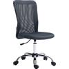 Aosom Poltrona da ufficio - girevole, ergonomico, rivestimento in rete, rotazione 360°, grigio scuro