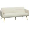 Aosom Divano letto clic-clac 3 posti trasformabile 3 in 1, 185 cm, beige