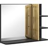 Aosom Specchio da parete con 4 ripiani in bambù e MDF, 45 × 58,5 cm, nero