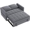 Aosom Divano letto - 2 posti, trasformabile, 130 cm, grigio scuro