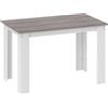 Aosom Tavolo da pranzo grigio e bianco per 4-6 persone, 120 × 69 cm