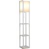 Aosom Lampada da terra con ripiani - 26L x 26l x 160H cm, bianco