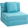 Aosom Divano letto - 1 posti, trasformabile, blu