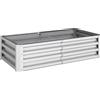Aosom Orto rialzato rettangolare in acciaio zincato, 120 × 60 × 30,5 cm, argento
