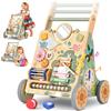 Carrello Primi Passi in Legno Girello Montessori con Centro Attività Girello