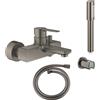 Grohe Lineare miscelatore monocomando per vasca, a parete, con set doccia, grafite spazzolato - 33850AL1