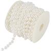 Beufee Ghirlanda di perle finte, 8 mm Ghirlanda di perle finte Rotolo di perle Perline di filo Perline Rotolo di perline di perle per feste di matrimonio 32,8 piedi(Bianco)