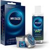MY.SIZE, confezione vantaggiosa di preservativi da 69 mm, confezione da 10 pezzi + MY.SIZE, lubrificante naturale da 100 ml + MY.SIZE, candela per massaggi
