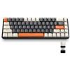 Merkloos Tastiera da gioco wireless meccanica - 68 tasti - Switch blu - Bluetooth e 2.4 GHz - Bianca