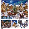 Merkloos Puzzle di Natale calendario dell'Avvento - 1008 pezzi - 70 x 50 cm - Villaggio di Natale - Calendario dell'Avvento 2026