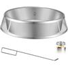 VEVOR Parascintille per Braciere 66 cm in Acciaio Inox SUS304, Argento, Coperchio in Rete con Maniglie e Attizzatoio, Resistente alle Alte Temperature, Ideale per Patio, Giardino, Campeggio e Feste