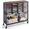 VEVOR Carrello Portadocumenti Mobile con 24 Scomparti e Ruote Bloccabili, Adatto per Casa Ufficio e Aula, Ampia Capacità di Archiviazione, per Cartelle e Posta, Portata Massima 120 kg, Colore Nero