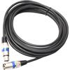 Cavo Audio XLR Maschio A Femmina Per Microfono Mixer Nero E Blu 20 Metri
