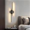 Mckalen Applique da Parete Interno LED 60CM 24W Lampada da Parete 3000K | 24W 2700LM Nero Moderno Lampada a Muro in Acrilico per Camera da Letto Lampada Soggiorno Scale Corridoio, Bianco Caldo 3000K